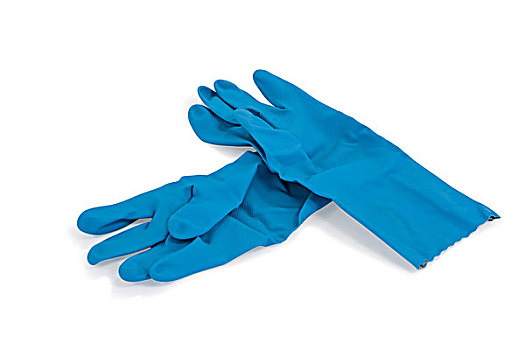 蓝色,橡胶手套,白色背景,背景,一对