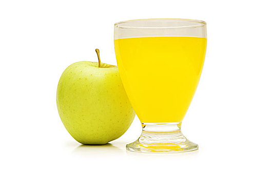 苹果,橙汁,隔绝,白色背景