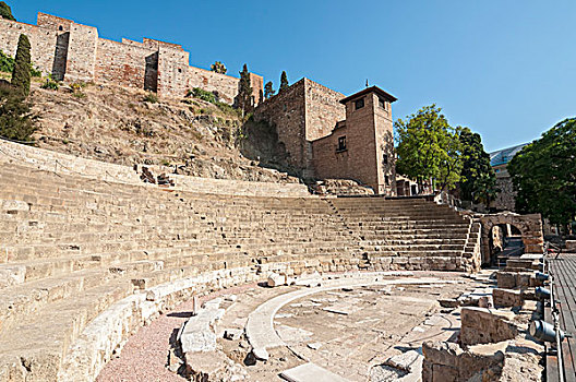罗马,剧院,马拉加,安达卢西亚,西班牙,欧洲