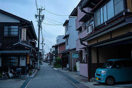 无人的日本城镇街道风景