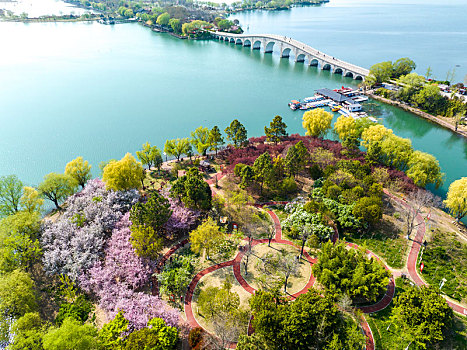 江苏东海,一湖春水,一幅美景