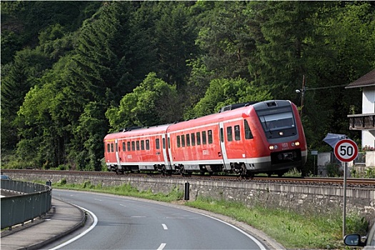 德国,地区性,列车,倾斜,弯曲