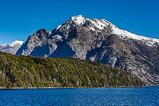 风景,湖,山,纳韦尔瓦皮,国家公园,阿根廷