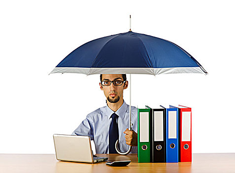 商务人士,拿着,伞,办公室