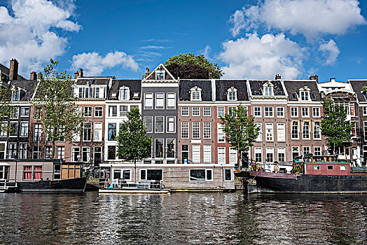 运河,房子,船屋,阿姆斯特丹,北荷兰,荷兰