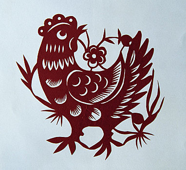 鸡剪纸图片