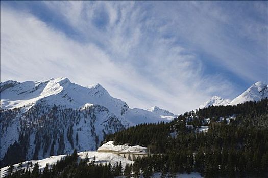 山峦,靠近,冬天,阿尔卑斯山,瑞士