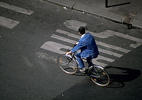 男人,骑,自行车,风景
