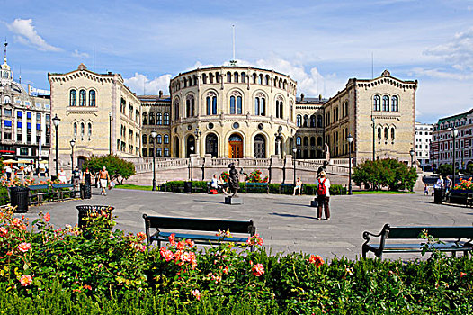 议会,奥斯陆,挪威,斯堪的纳维亚,欧洲