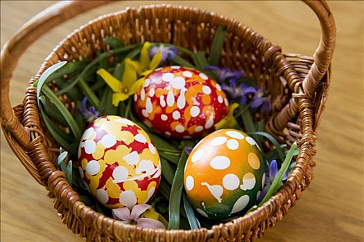 涂绘,复活节彩蛋,篮子