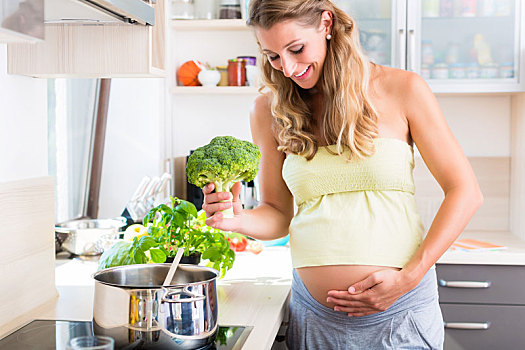 孕妇,吃,健康,展示,蔬菜