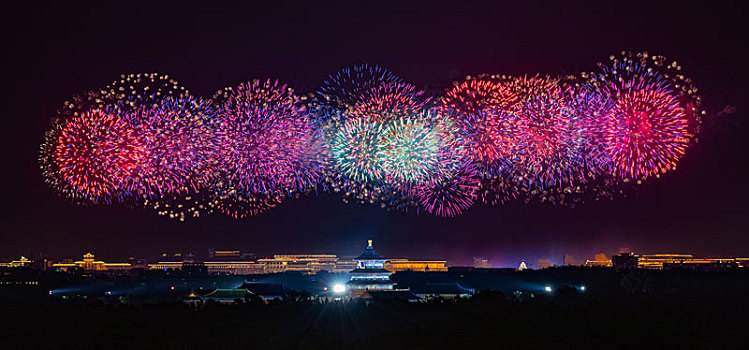 建国七十周年烟花表演