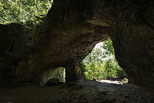 洞穴,靠近,中间,弗兰克尼亚,巴伐利亚,德国,欧洲