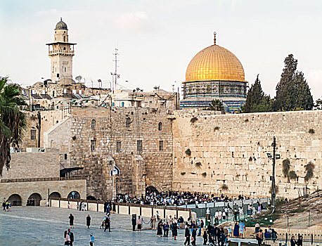 人,哭墙,圣殿山,犹太区,历史,中心,耶路撒冷,以色列,亚洲