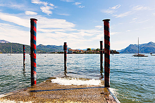 码头,贝拉岛,岛屿,马焦雷湖,意大利