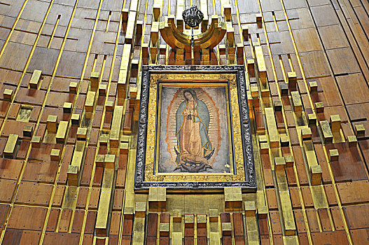 图像,圣母,瓜达卢佩,新,大教堂,墨西哥城