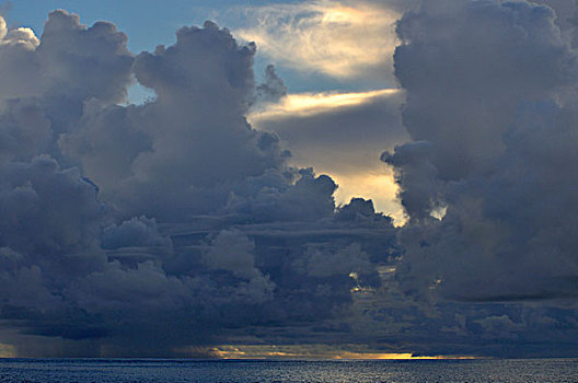 积雨云,上方,岛屿,哥斯达黎加,中美洲