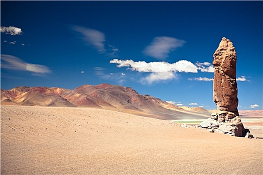 地质,独块巨石,挨着,盐湖,荒芜,阿塔卡马沙漠,智利