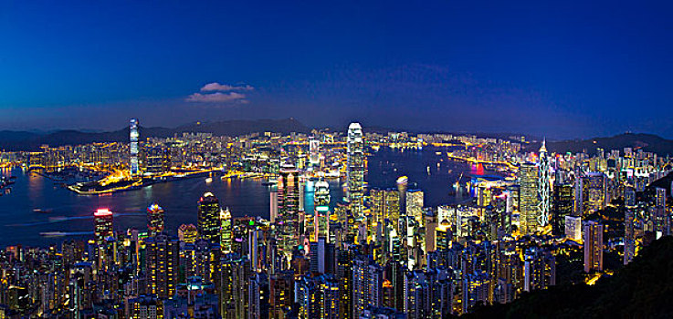 香港全景,港岛,九龙,维多利亚港