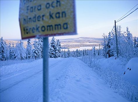 冬天,白天,拉普兰,瑞典