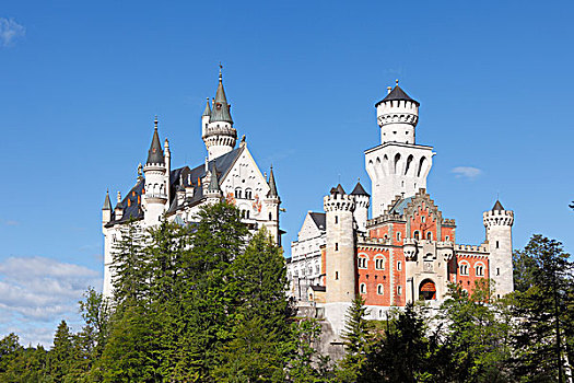 风景,东方,城堡,新天鹅堡,士瓦本,巴伐利亚,德国,欧洲