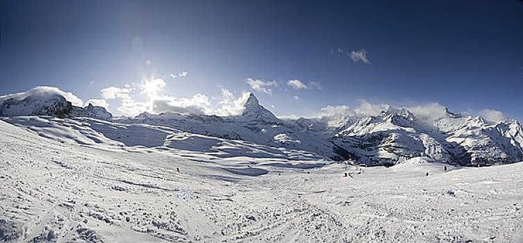 山景,策马特峰,瑞士,俯视图