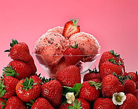 盘子,草莓冰糕
