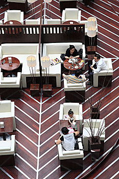 上海恒隆广场内景,咖啡厅,休闲