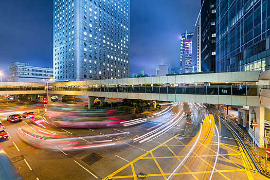 香港,城市交通,夜晚