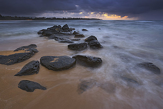 岩石构造,海岸,公园,考艾岛,夏威夷,美国