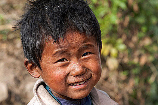 尼泊尔人,男孩,头像,靠近,尼泊尔,亚洲