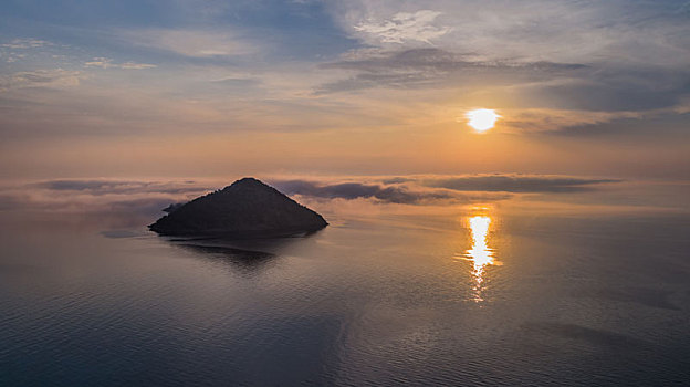 岛屿,日出,希腊