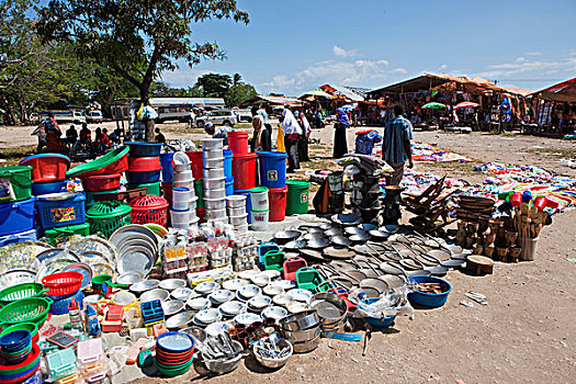 市场,塑料制品,物品,靠近,桑给巴尔岛,坦桑尼亚,非洲