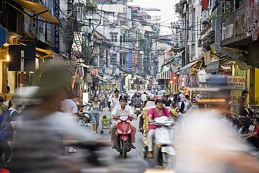 热闹街道,老城区,河内,越南