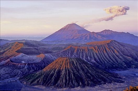 印度尼西亚,爪哇,婆罗摩火山,喷发,背景,日出