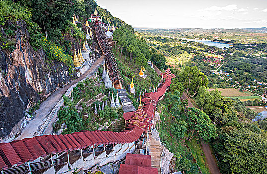 缅甸,宾德雅,楼梯,洞穴