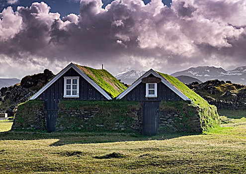 传统,冰岛,草皮,房子,博物馆