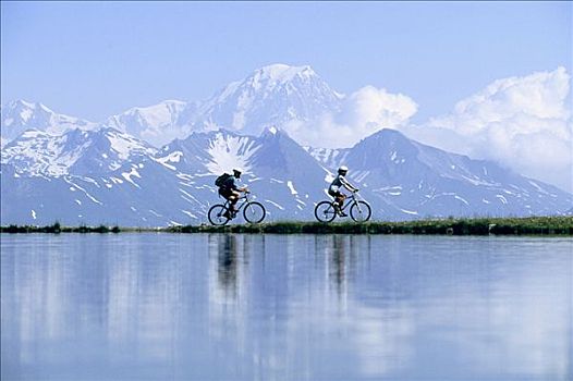 法国,阿尔卑斯山,伴侣,自行车