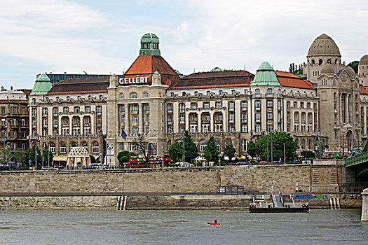 酒店,多瑙河,新艺术,布达佩斯,匈牙利,欧洲