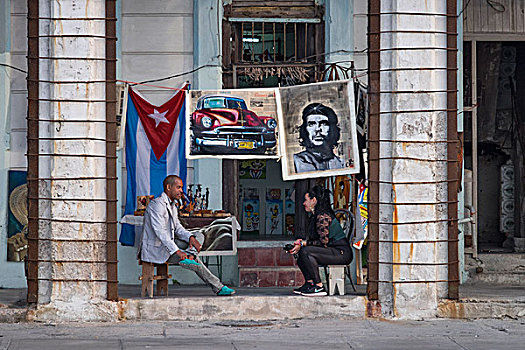 销售,古巴,纪念品,马雷贡,哈瓦那