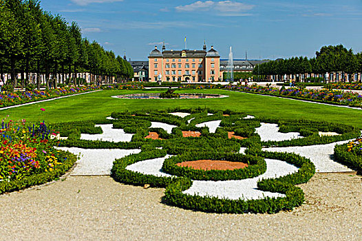 城堡,花园,施威琴根,18世纪,巴登符腾堡,德国,欧洲