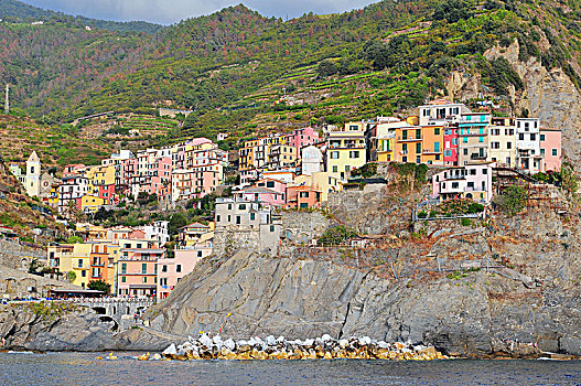 风景,海洋,马纳罗拉,五渔村,利古里亚,意大利,里维埃拉,欧洲