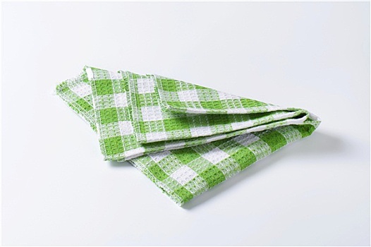 绿色,白色,茶巾