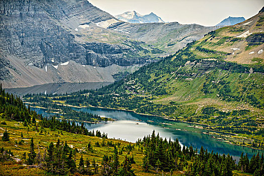 美国,蒙大拿,冰川国家公园,隐藏,湖,大幅,尺寸