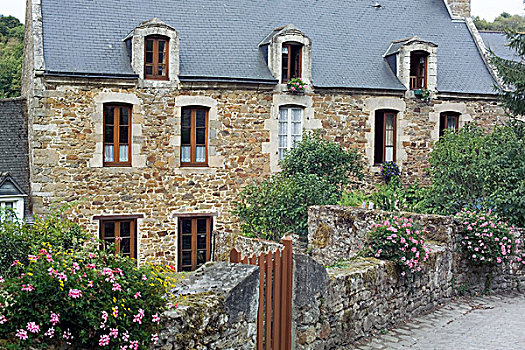 法国,布列塔尼半岛,乡村,花园,入口,古老,房子