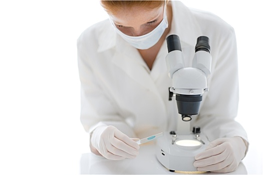 显微镜,实验室,女人,医疗研究
