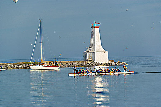 帆船,全体人员,灯塔,安大略省,加拿大