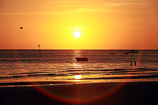 长滩岛,日落