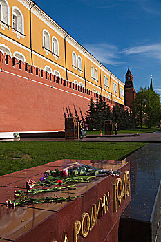 俄罗斯,莫斯科,克里姆林宫,花园,墓地,未知,军人
