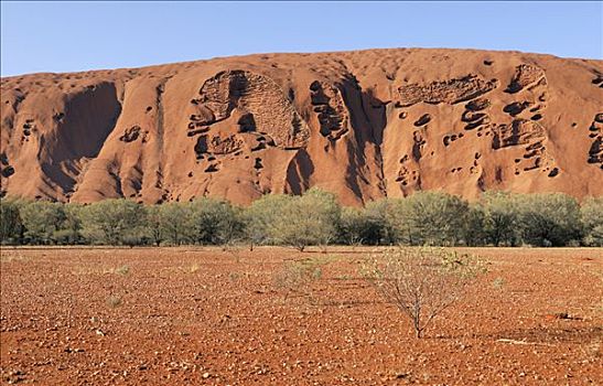 乌卢鲁巨石,艾尔斯巨石,表面,建筑,洞穴,卡塔曲塔国家公园,北领地州,澳大利亚